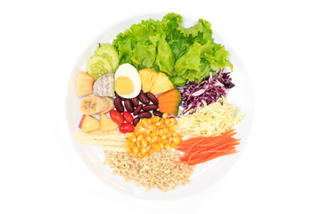 salad on white background