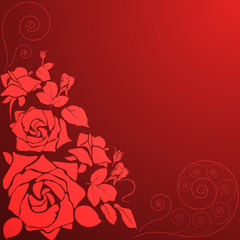 card with vector stylized rose