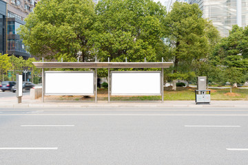 Fototapeta na wymiar Bus stop billboard