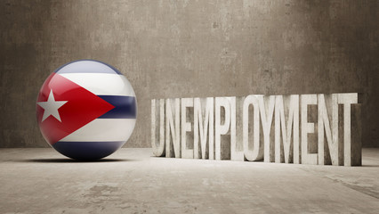 Naklejka premium Cuba. Unemployment Concept.