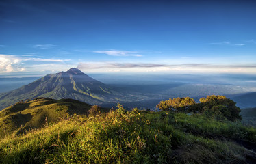 Fototapeta na wymiar Mount Merapi at Java Island, Indonesia