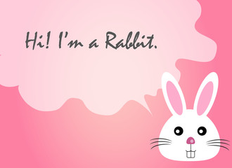 rabbit face text quote, rabbit vector, rabbit face