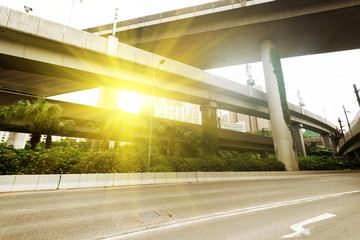 concrete road curve of viaduct in shanghai china outdoor.