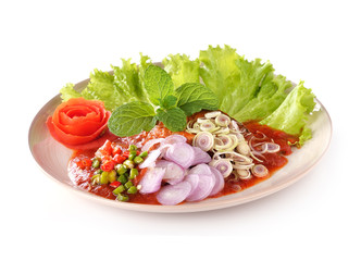 Spicy Sardines in tomato sauce canned fish ,Yum thai food style
