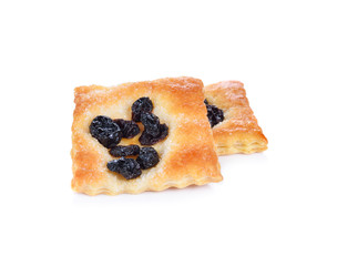 cracker with raisins isolated on white