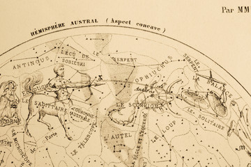  アンティークの天体図