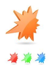 abstract sta rburst splash 3d icon