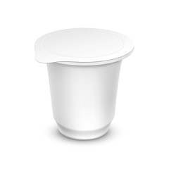 Vector Blank White Packaging Container for Yogurt