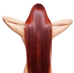 Crédence de cuisine en verre imprimé Salon de coiffure Nude woman with long red hair