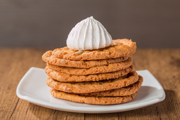 sweet  cookies or biscuit on plate, traditional