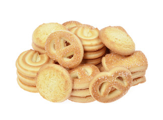 butter cookies,homemade biscuits, isolated