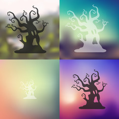 tree icon on blurred background