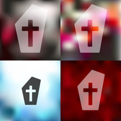 tombstone icon on blurred background