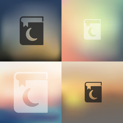 koran icon on blurred background