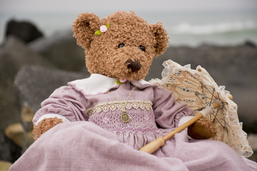 Teddy bear at the sea