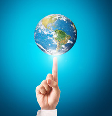 Globe ,earth in human hand