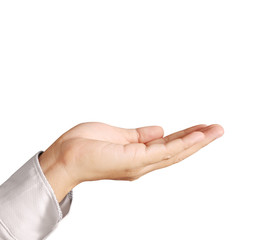 Open palm a hand gesture isolated on