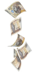 Spadające banknoty 200 PLN