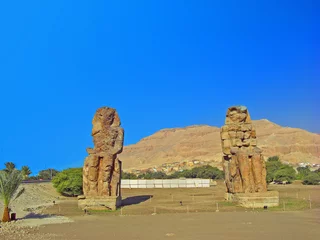 Fototapete Rund Egypte colosses de Memnon © foxytoul
