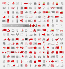 Set of medicine stickers
