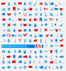 Set of agriculture stickers