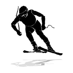 grunge skier runnig