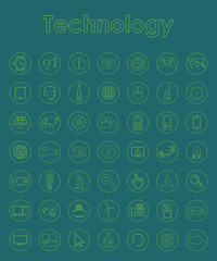 Set of technology simple icons