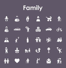 Set of family simple icons
