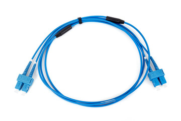 blue fiber optic duplex SC connector patchcord