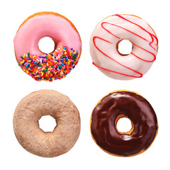 Donuts collection isolated on white background - 77864742