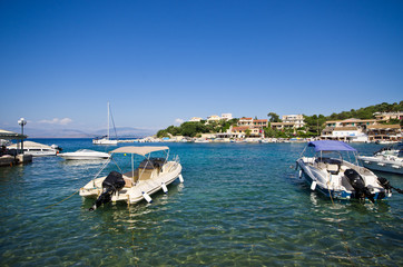 Obraz premium Port in Kassiopi village - Corfu, Greece