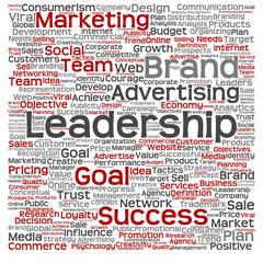 Conceptual business leadership word cloud