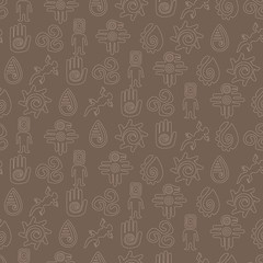 Seamless background with Mexican relics dingbats characters