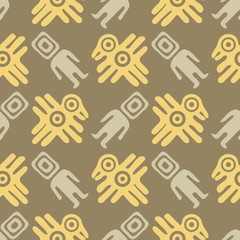 Seamless background with Mexican relics dingbats characters