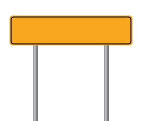 Blank yellow road sign