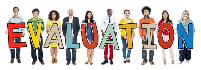 Multiethnic Group of People Holding Evaluation Concept