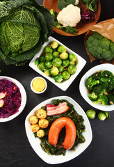 Aerial Shot of Fresh Ingredients on Wooden Table