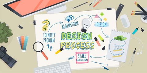 Flat design illustration concept for creative design process