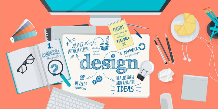 Flat design illustration concept for design process
