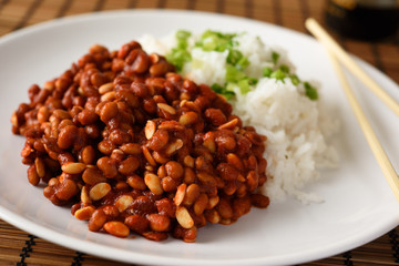 Soy beans and rice