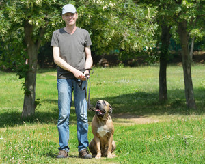 Man walking with his dog