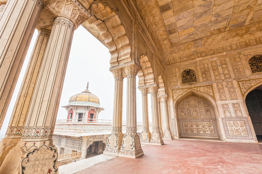 Marble Palaces in Agra Fort, India