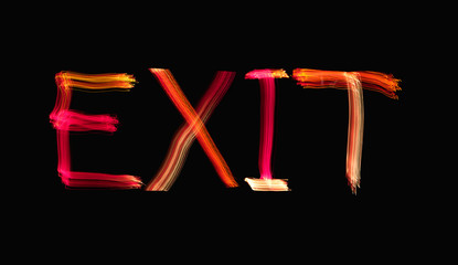 Exit written in light