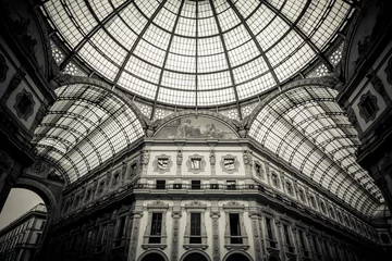 Foto op Canvas Koepel van Galleria Vittorio Emanuele II, Milaan Italië © UMB-O