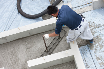 Naklejka premium 住宅建設 基礎工事