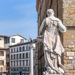 Fototapeta premium historic centre and statues in Florence, Italy