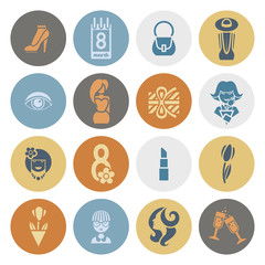 Womans Day Icon Set