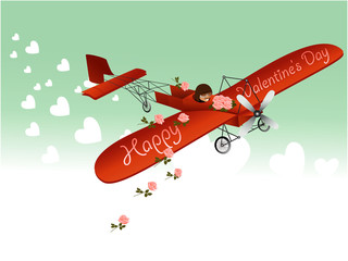 Valentine love plane