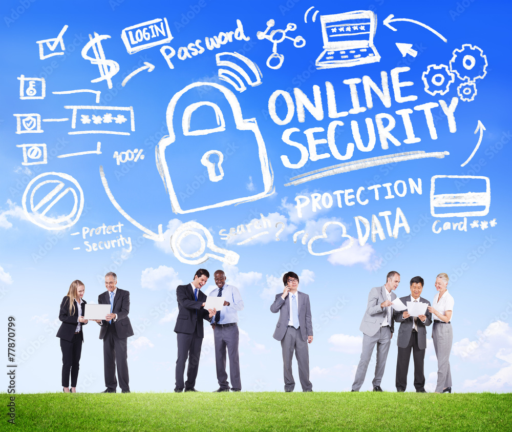 Wall mural Online Security Protection Internet Safety Business Concept