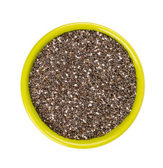 chia seeds in a bowl isolated on white